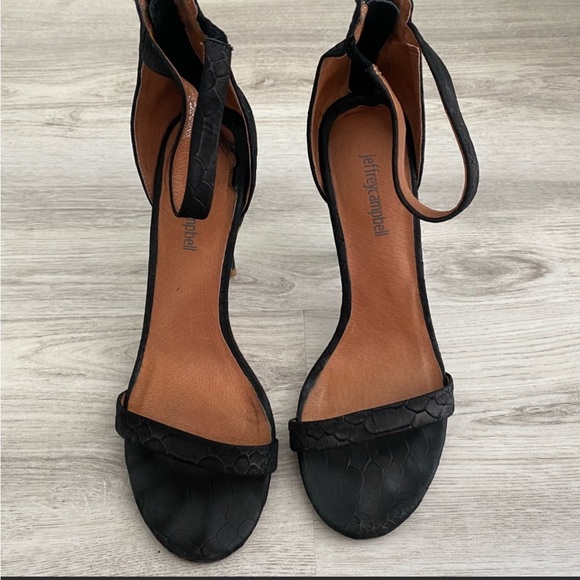 Jeffrey Campbell Burke Heel in Black Matte Snake - Picture 2 of 4